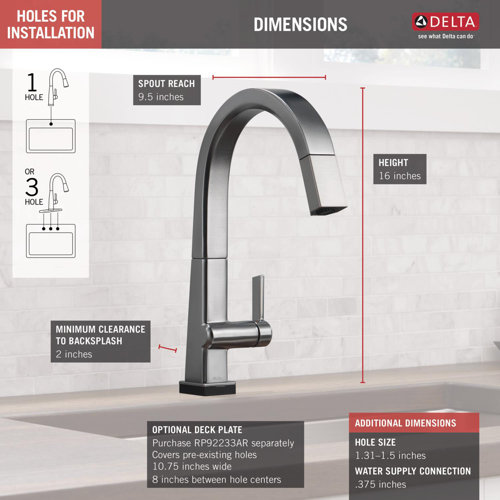 Delta Pivotal Pull Down Touch Single Handle Kitchen Faucet with Touch20